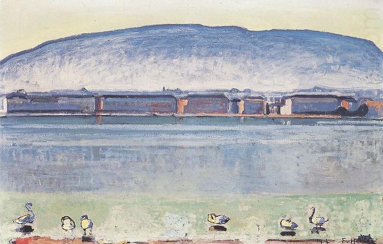 Ferdinand Hodler Genfersee mit sechs Schwanen china oil painting image